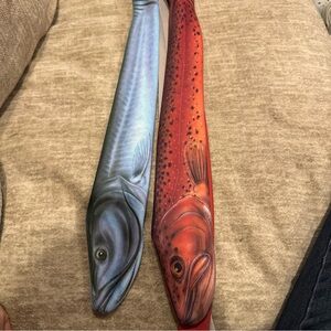 Ralph Marlin Vintage 1986 Fish Tie Bundle - Cat Fish and Rainbow Trout